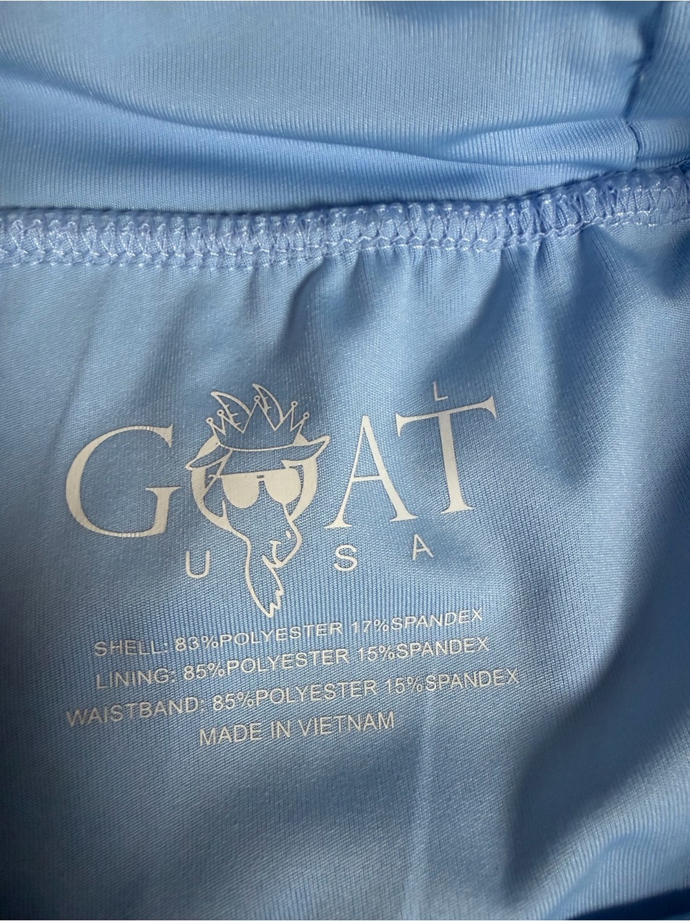 GOAT USA Women's Performance Athletic Running Shorts Light Blue NWT Size Large - Picture 11 of 12